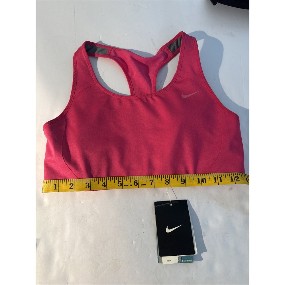 Nike‎ Dri-Fit Swoosh Sports Bra Women's Medium M Pink Racerback Mesh Compression